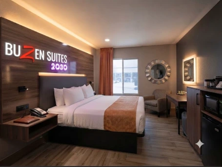 King room at Buzen Suites 2030 in Dallas Texas