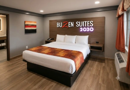 King room at Buzen Suites 2030 in Dallas, Texas